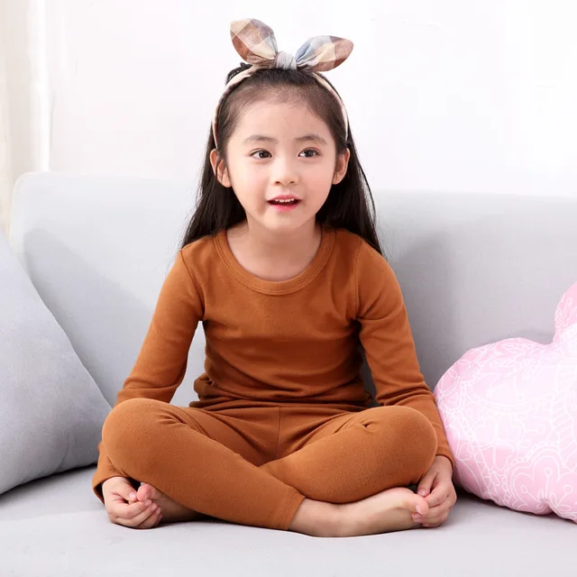Winter Candy Pyjamas Kids Warm Pajamas Baby Girl Clothes Cotton Thermal