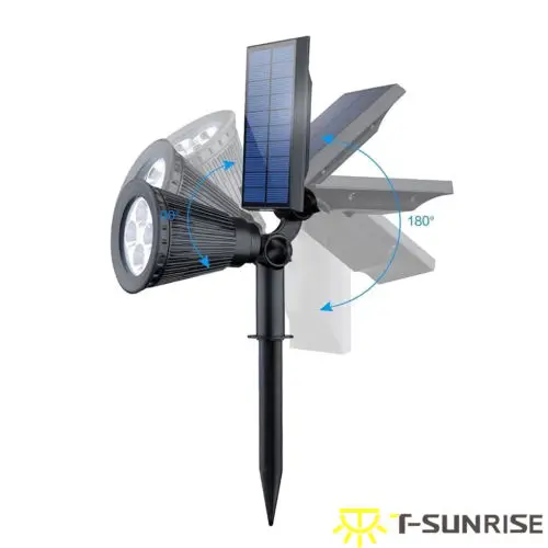 Movido a Energia Levou ao ar Paisagem para Jardim Ip65 à Prova T-sunrise Pack Solar Holofotes Lâmpada d' Água Livre Luz 4000 k Quente Branco 4 5 Lâmpadas solares