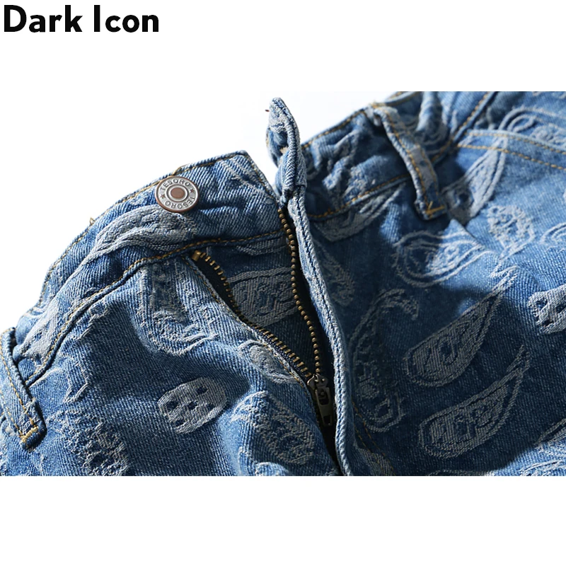 Бандана Dark Icon жаккардовые прямые джинсы мужские с карманами и петлей джинсовые