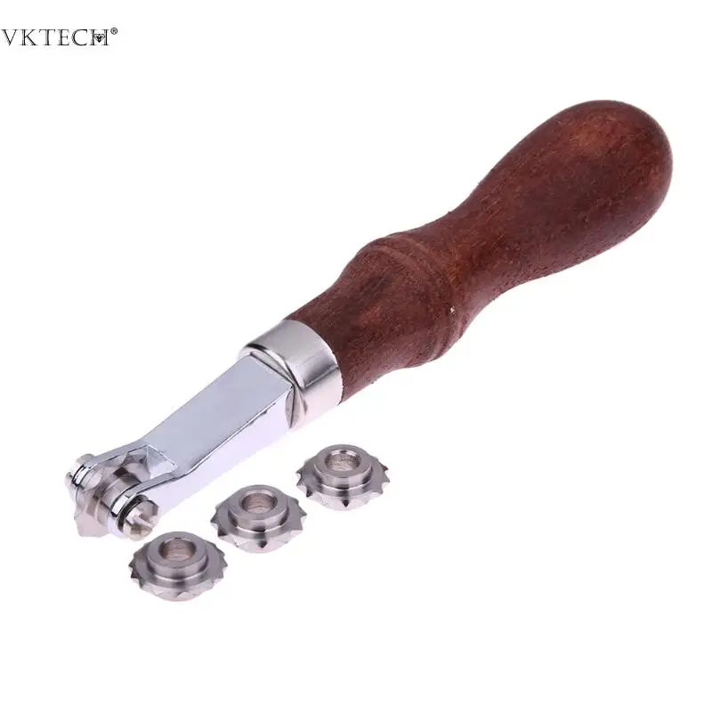 

4 Wheels DIY Leather Tools Craft Spacer Embossing System Set Leathercraft Punch Tool for Leather Spacing Wheel Punching Tools
