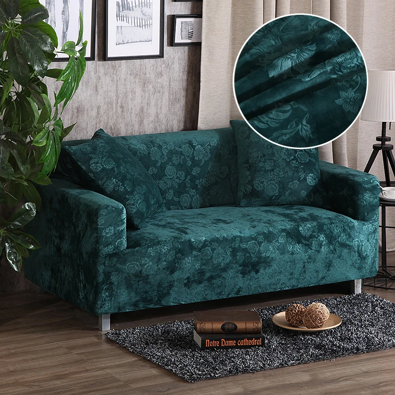 WLIARLEO Thicker Sofa Cover Plush Solid Slipcover All inclusive Elastic Embossing Armrest Warm For Couch | Дом и сад