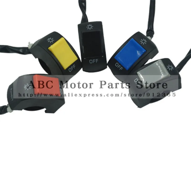 

1pc 12V 7/8in Motorcycle Handlebar On/Off Switch for LED Headlight Fog Head Lamp Eye Light Car Styling Switch