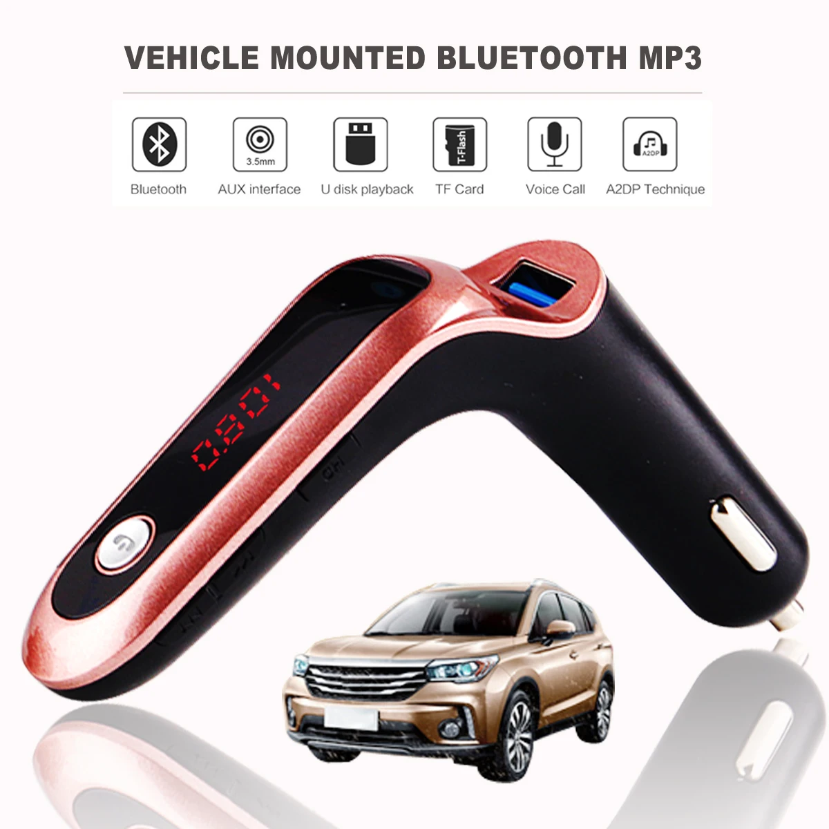 S7 Bluetooth FM Transmitter 4-in-1 Hands Free Wireless AUX Modulator Car Kit MP3 Audio Player SD USB LCD Car Charger Accessories