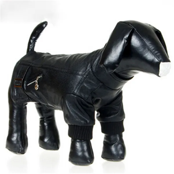 2015 Winter British Style Brown/Black Small Dog Leather Jacket Pet