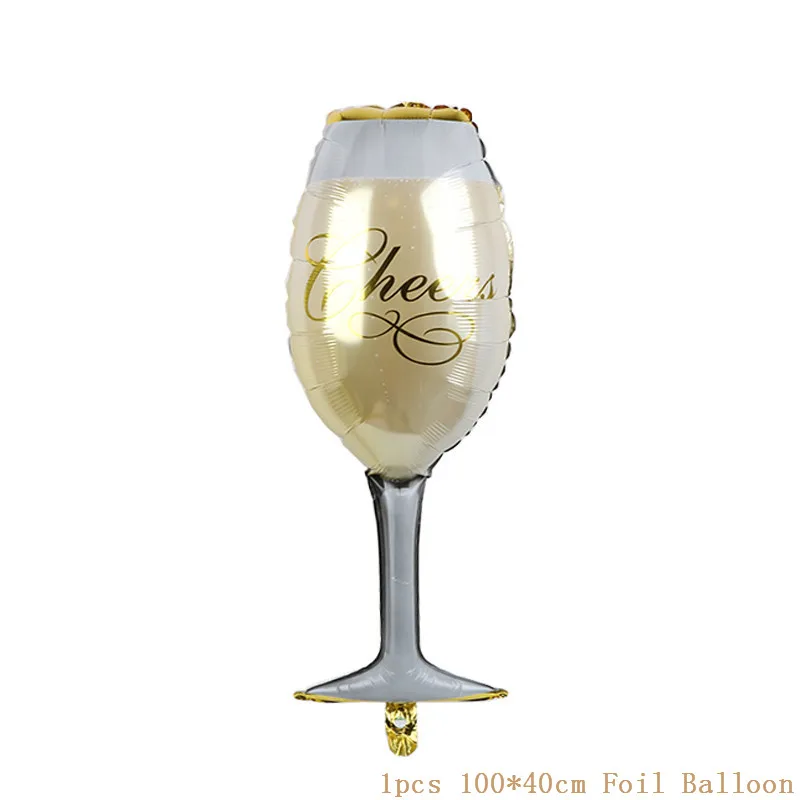 День рождения 18 30 день рождения украшения Золотая Корона шампанское стекло бутылка виски Кубок Фольга шар юбилей вечерние шары - Цвет: As picture