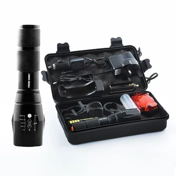 

T6 LED Tactical Flashlight Set Military Zoomable Torch Outdoor Camping Powerful Zoomable Led Flashlight 18650/AAA Battery