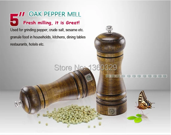 Cooking Tool Oak Pepper Salt Grinder Spice Temperos Shaker Cruet Galheteiro Barbecue kitchen Accessory