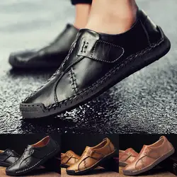 Лидер продаж 2019 г.; chaussure homme; Мужская однотонная обувь с круглым носком, на плоской подошве; кожаная обувь с закрытым носком; zapatos de hombre; #19705