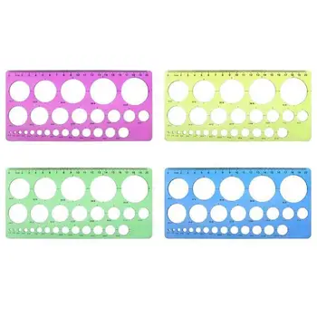 

20x10.5cm Plastic Paper Ruler Roll Paper Template Circle Paper Round Size Measurement Student Universal Ruler Stationery Tools