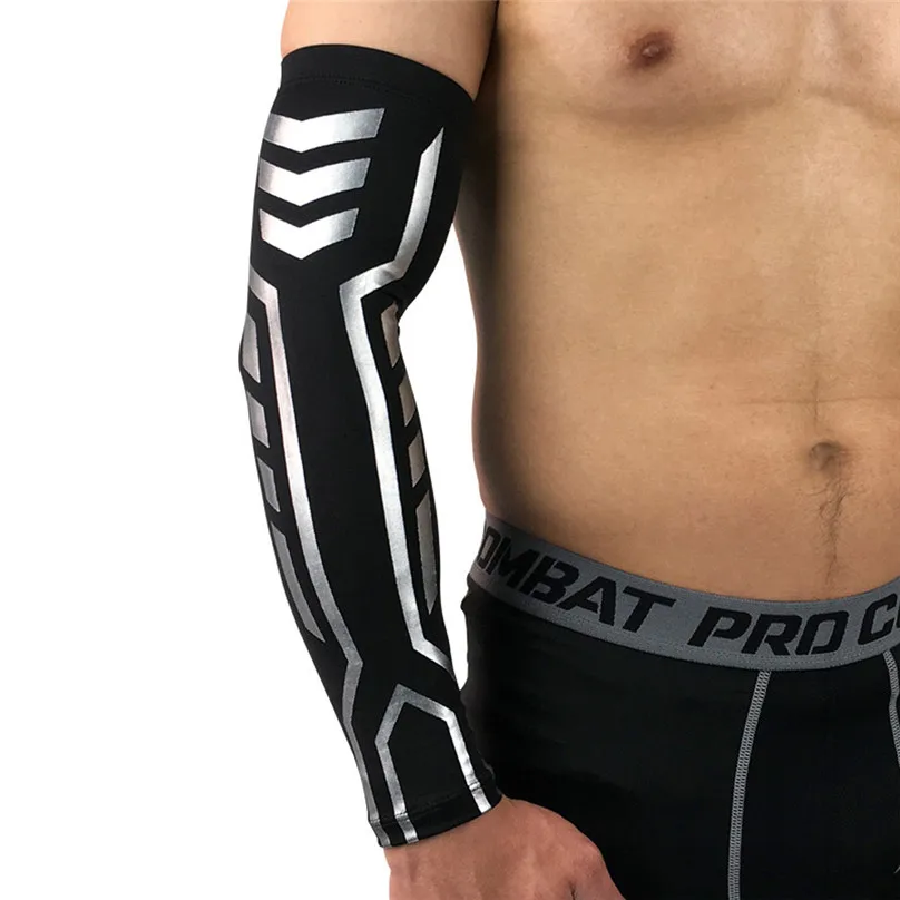 New Men Sport Arm Warmers Skin Arm Sleeve Cooling Cover Sun protective Stretch Basketball cycling Armband Warmers #3d28 (4)