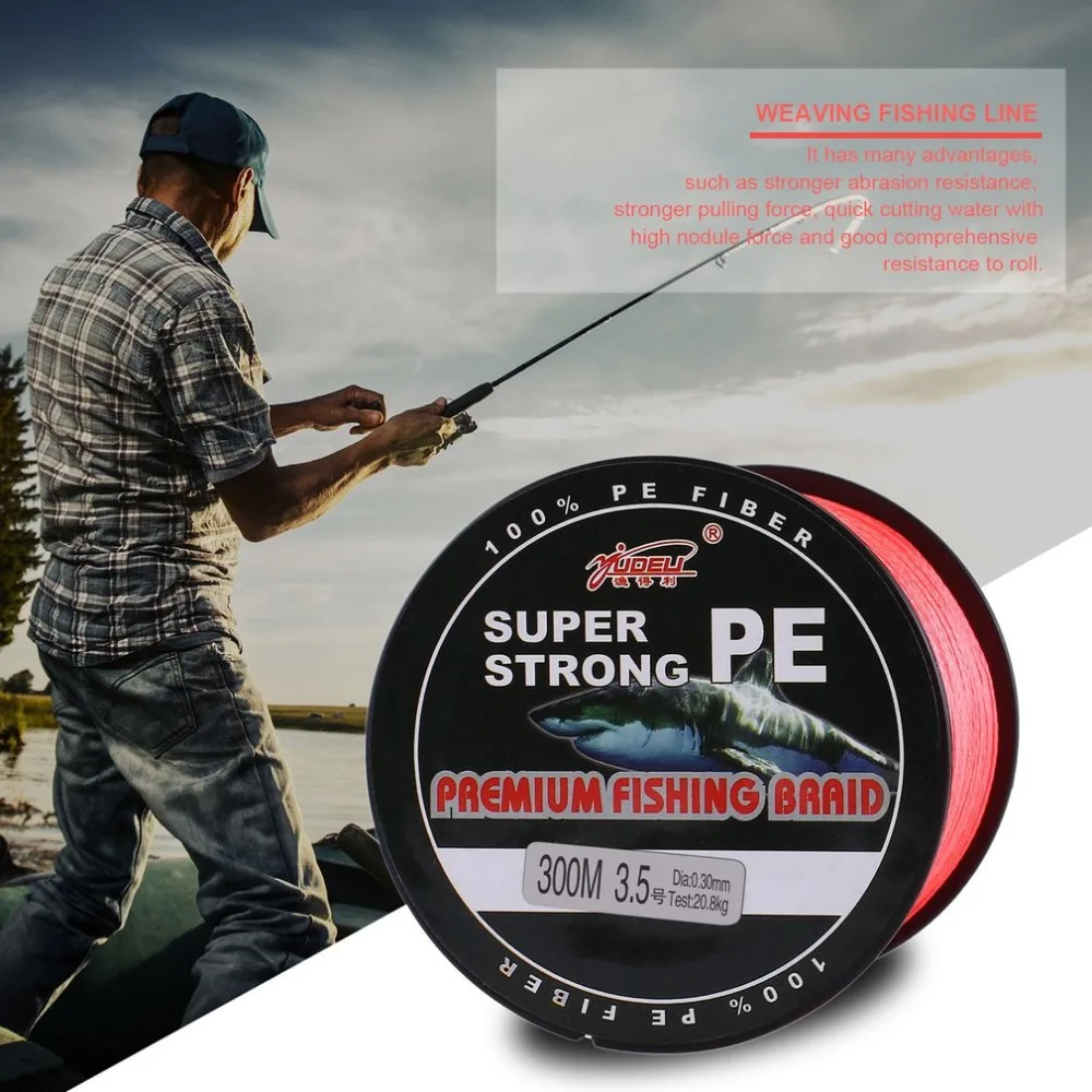 

YUDELI 3.5 Line Number Super Strong 4 Strand 300M Premium PE Braided Fishing Line Lake Multifilament Wire Woven Thread