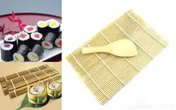 Рис рулона Суши чайник Комплект Бамбук кухня DIY Плесень ролик мат Райс Paddle риса, мяса овощи делая кухня гаджеты