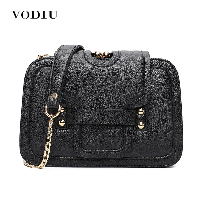 Women Bags Leather Over Shoulder Sling Messenger Crossbody Black Small Chain High Quality ...