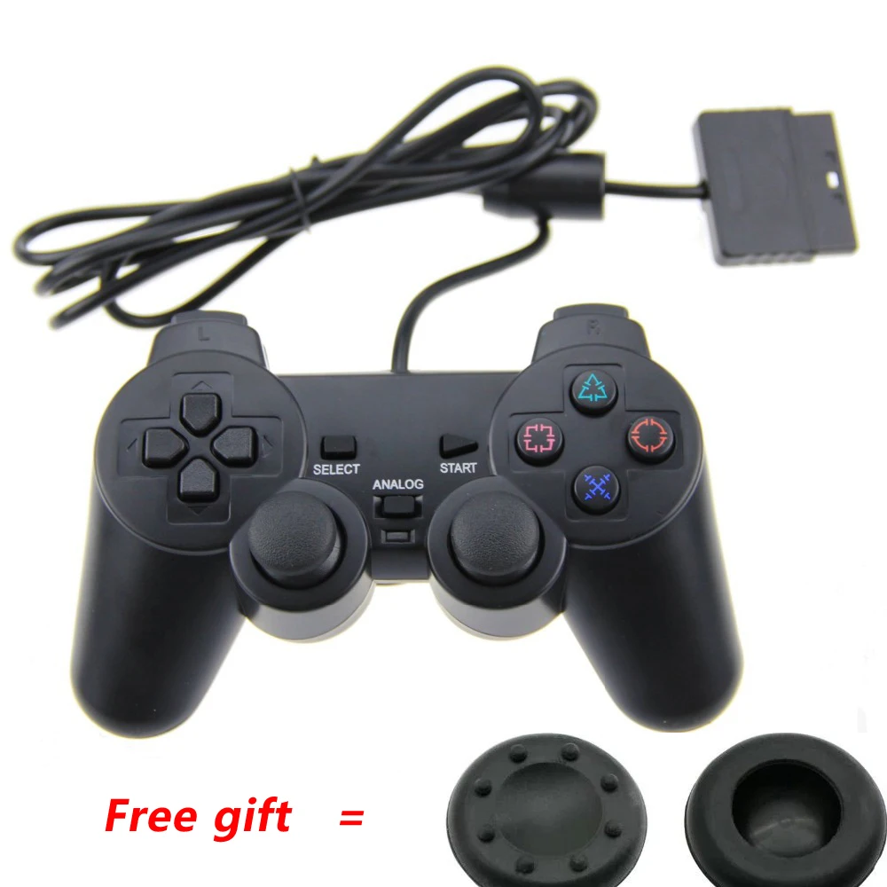 Original Black wired Dual Vibration Controller Gamepad for Sony Playstation 2 PS2 Controller Dualshock 2 Joystick
