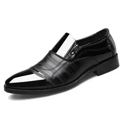 Новинка; Мужская качественная обувь из лакированной кожи; Zapatos de hombre; Размеры: черная кожаная мягкая мужская обувь; мужские классические