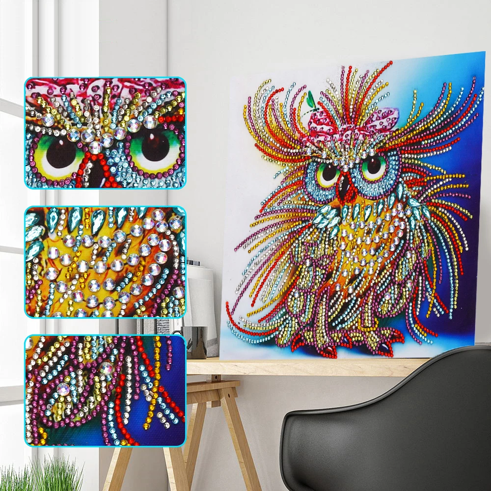 

Special Shaped Diamond Painting Owl Handicraft Needlework 5d Drill Mosaic DIY Diamond Embroidery Animal LP8004