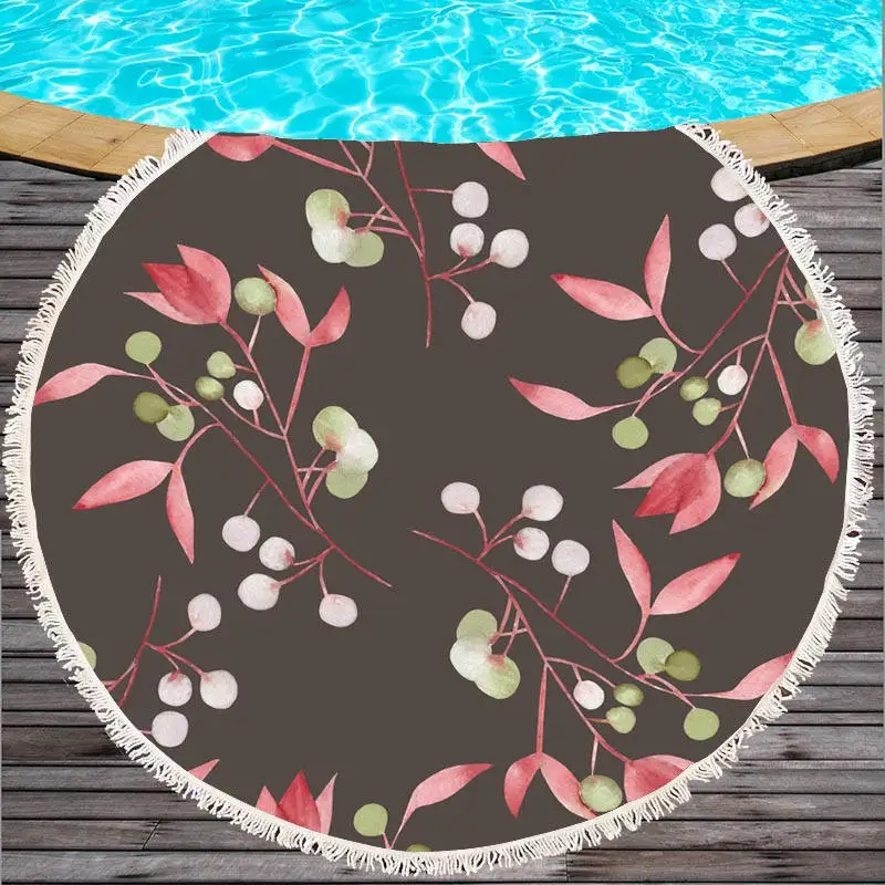 150 см круглое пляжное полотенце с украшение в виде цветка печать банное полотенце s летняя пляжная шаль servette De Plage для взрослых пляжное полотенце