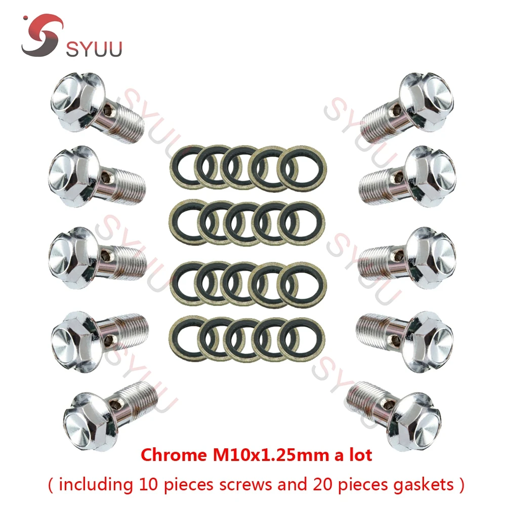 

Motorcycle Brake Caliper Banjo Bolt Oil Drain Screw/Hollow Screw M10x1.25mm M10x1.00mm For Brake Hose Caliper Master Cylinder