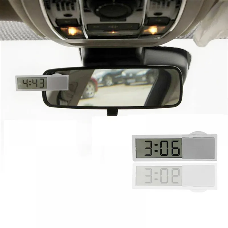 Прочный цифровой ЖК-дисплей электронные часы для автомобиля с присоской Прохладный
