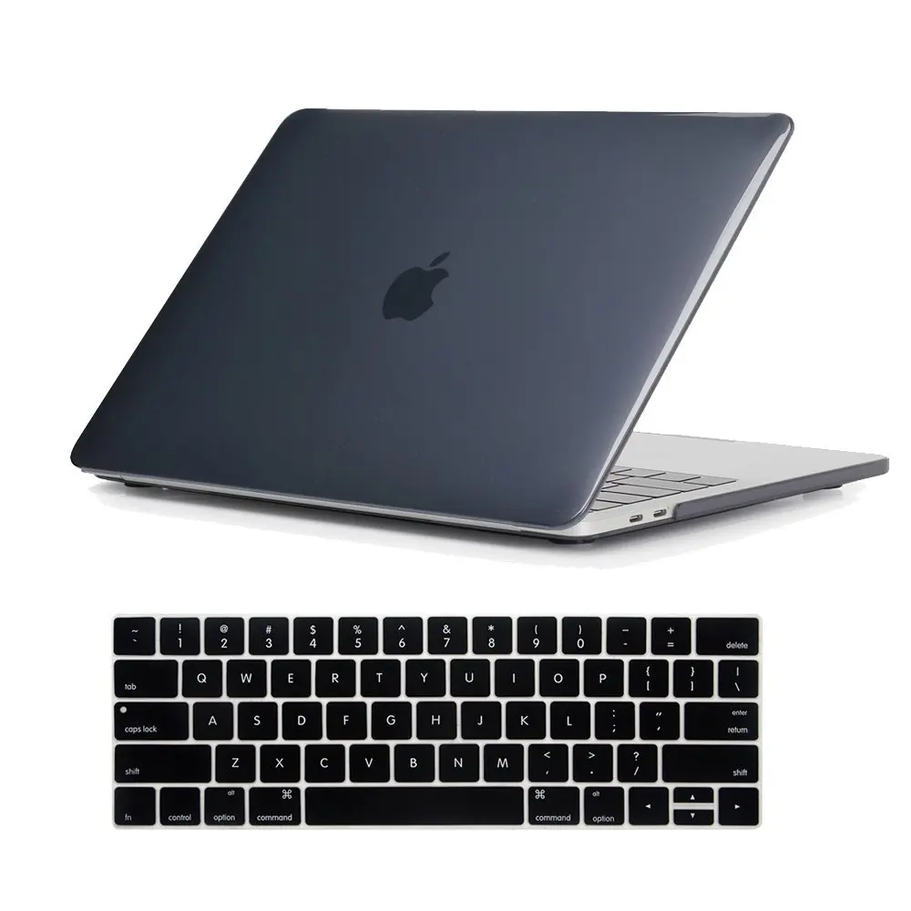 Сумка для ноутбука чехол s для Apple MacBook Air Pro retina 11 12 13 15 чехол для нового Mac book Air 13,3 Pro 13,3 15,4 дюймов+ чехол для клавиатуры - Цвет: Crystal Black