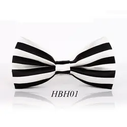 1 шт./лот мода галстук-бабочка для Для мужчин Для женщин Классические черные и белые крест полосатый бабочка с узором для отдыха полиэстер