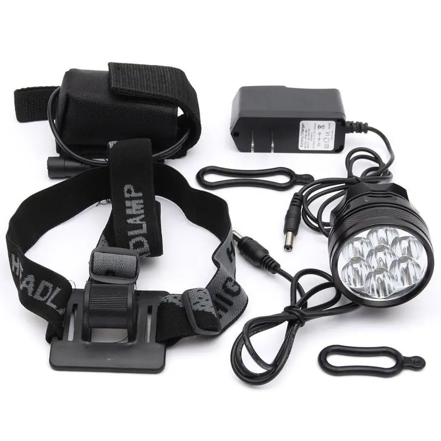15000LM 7 x XM L T6 LED 6x18650 велосипедный головной свет водонепроницаемая лампа яркость MTB
