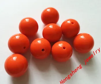 

Deep orange Color 20MM 105pcs Big Chunky Gumball Bubblegum Acrylic Solid Beads Colorful Chunky Beads for Necklace (B19)