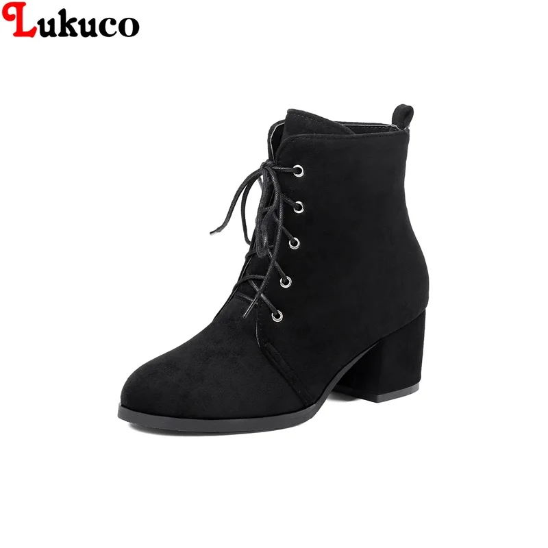 

Lukuco Women Flock Boots Large Size 36 37 38 39 40 41 42 43 44 45 Winter shoes Black Brown Fashion Free Shipping Pumps
