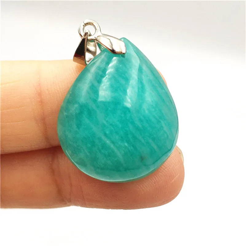 

Natural Amazonite Pendant 24x21x9mm Gemstone For Party Anniversary Gift Crystal Healing Water Drop Stone Women Men Pendant AAAAA