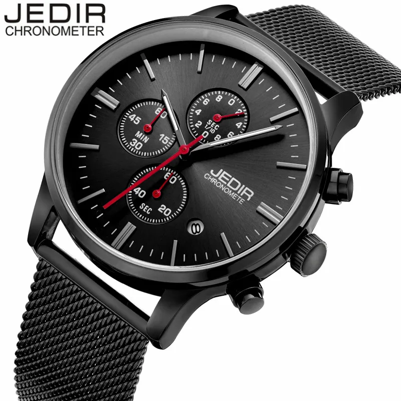 

JEDIR Watches Men Business Stainless Steel Mesh Strap Quartz-Watch Ultra-Thin Dial Clock Man Relogio Masculino erkek saat N31