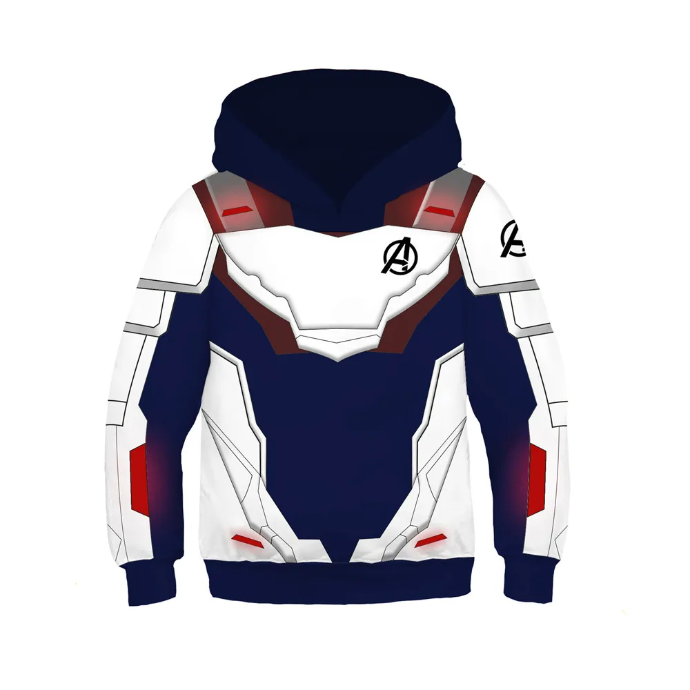Kids Avengers Endgame 2019 Quantum Realm Hoodie Cosplay Costume Boys Captain Marvel Sweatshirt Endgame Advanced Tech Hoodies