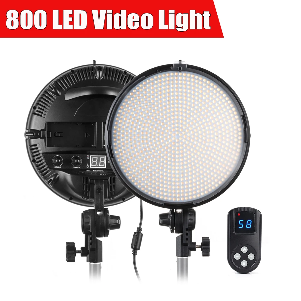 

Tolifo 800 LED Video Studio Ring Light w/ 2.4G Remote Dual Color Temperature 3200K 5600K Photography LED DSLR Camera Photo Lamp