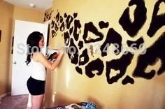 Hot sale Cheetah print Wall Decal Interior Home Vinyl Art Wall Decor for kids Bedroom decoration waterproof PVC Sticker