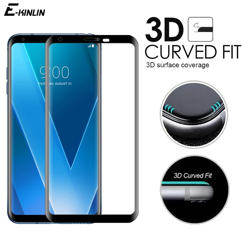 3D изогнутое полное покрытие из закаленного стекла для LG V30 V30S V35 V40 V50 V50S G8X G8 G7 Plus ThinQ Защитная пленка для экрана