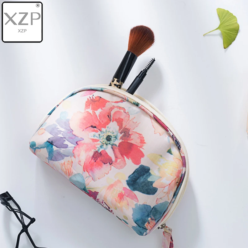 

XZP Portable Travel Cosmetic Bag Shell Necessaries Make Up Case Organizer Beauty Toiletry Bag Chinese Floral Women Mini Handbag
