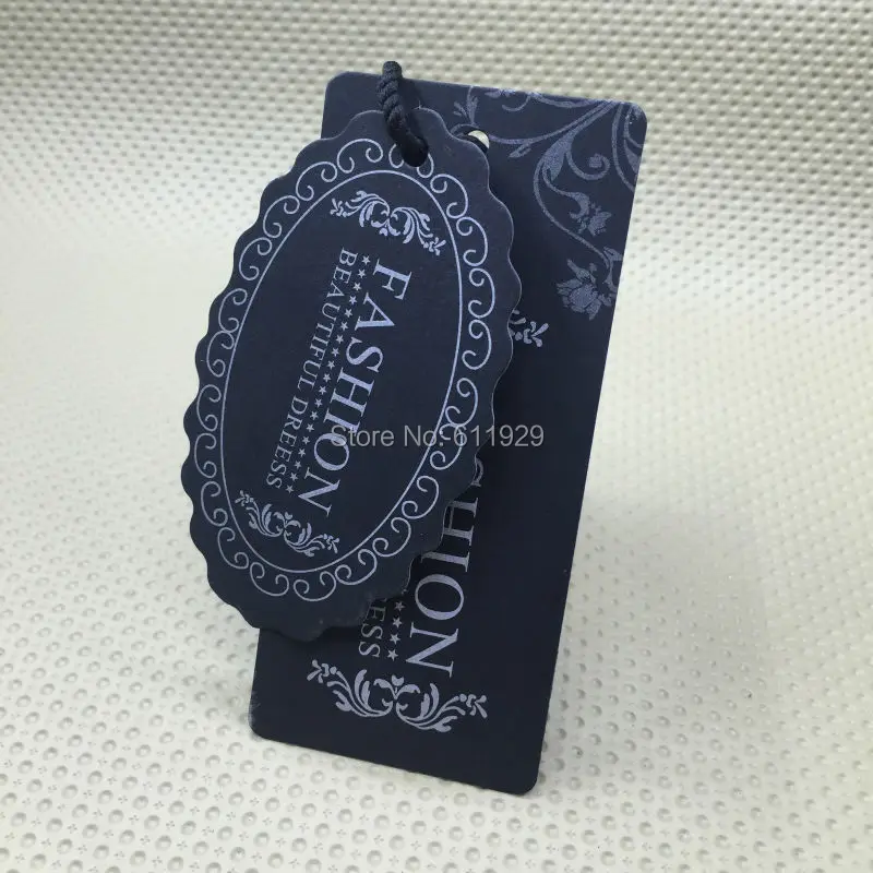 custom clothing oval black matte paper tag/price tag/garment printed labels/cardboard tag printing/main label 1000 pcs a lot | Дом и сад