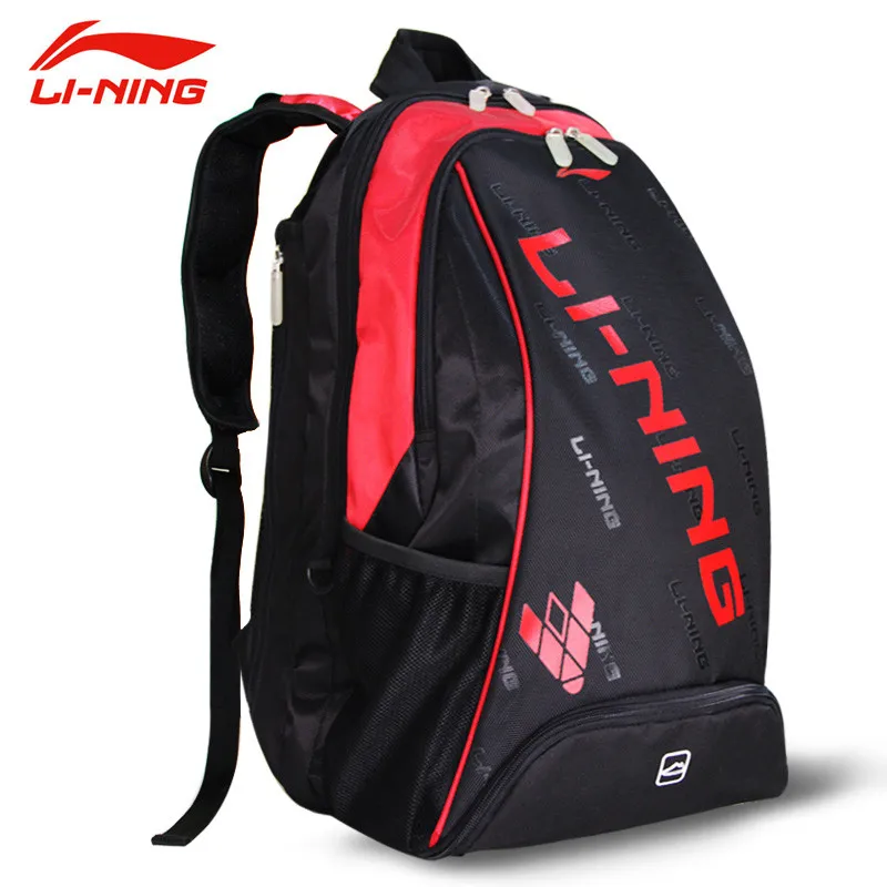Подкладка бадминтон сумка для ракеток новинка натуральная 2/3 ракетки нагрузка бадминтон сумка Li-ning ABJK074-1000 ABJK074-2000 рюкзак L455OLA - Цвет: Красный