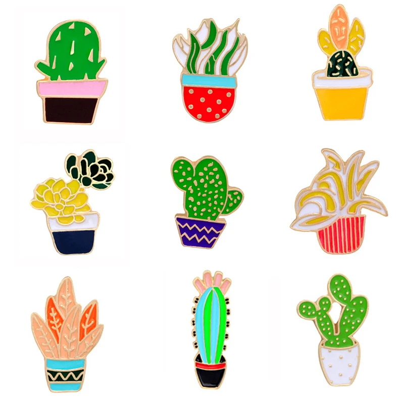 1 шт. разноцветная эмалированная брошь в виде кактуса|brooches wholesale|wholesale broochenamel brooch |