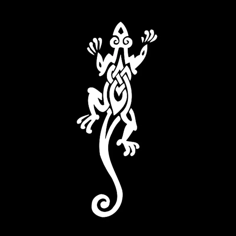 6,5 см* 15,8 см племенная татуировка с изображением ящерицы животных виниловые наклейки для автомобиля черный/серебристый S3-5250