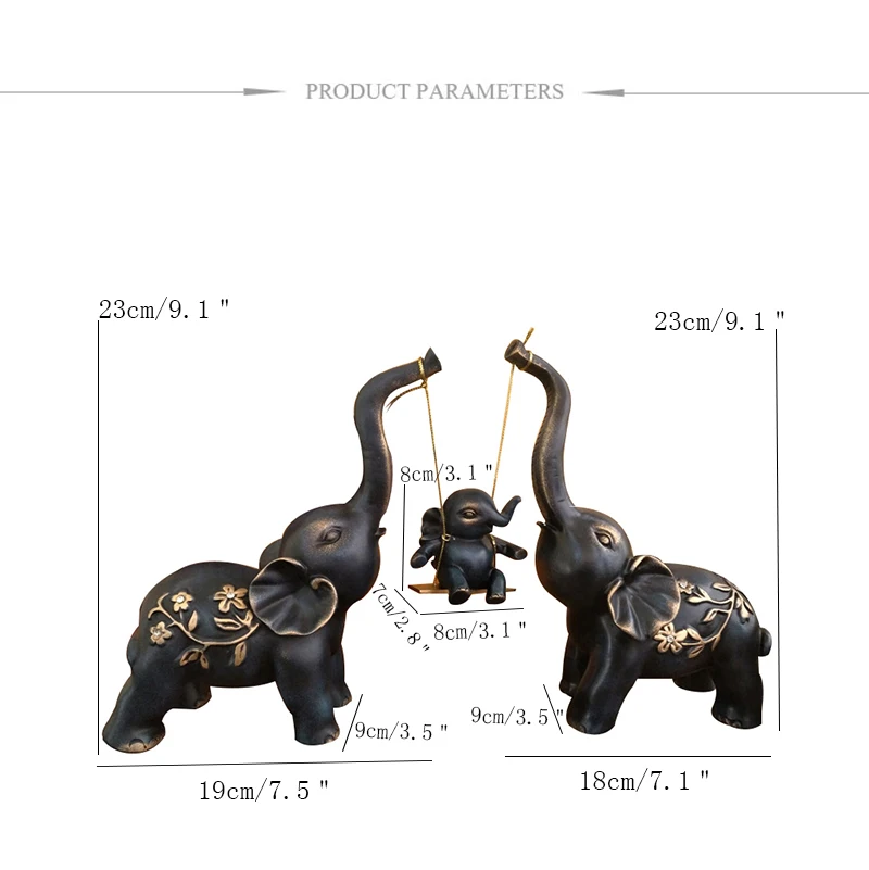 Украшение дома Статуэтка Европейский стиль слон семья смола орнамент рабочего стола ремесла творческая гостиная бизнес Свадебные подарки