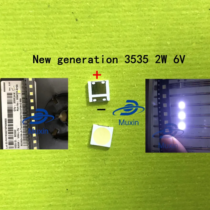 1000 шт. LG Innotek светодиодный Светодиодный подсветка высокая мощность светодиодный 2 Вт 6 в 3535 холодный белый ЖК-подсветка для ТВ приложения LATWT391RZLZK
