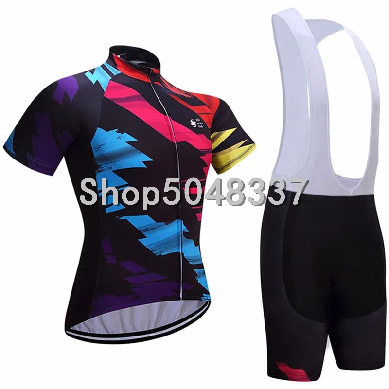 Войлок Pro Велоспорт Джерси нагрудник шорты комплект MTB Одежда для велогонок Лето горный велосипед одежда Велоспорт комплект одежды для велоспорта