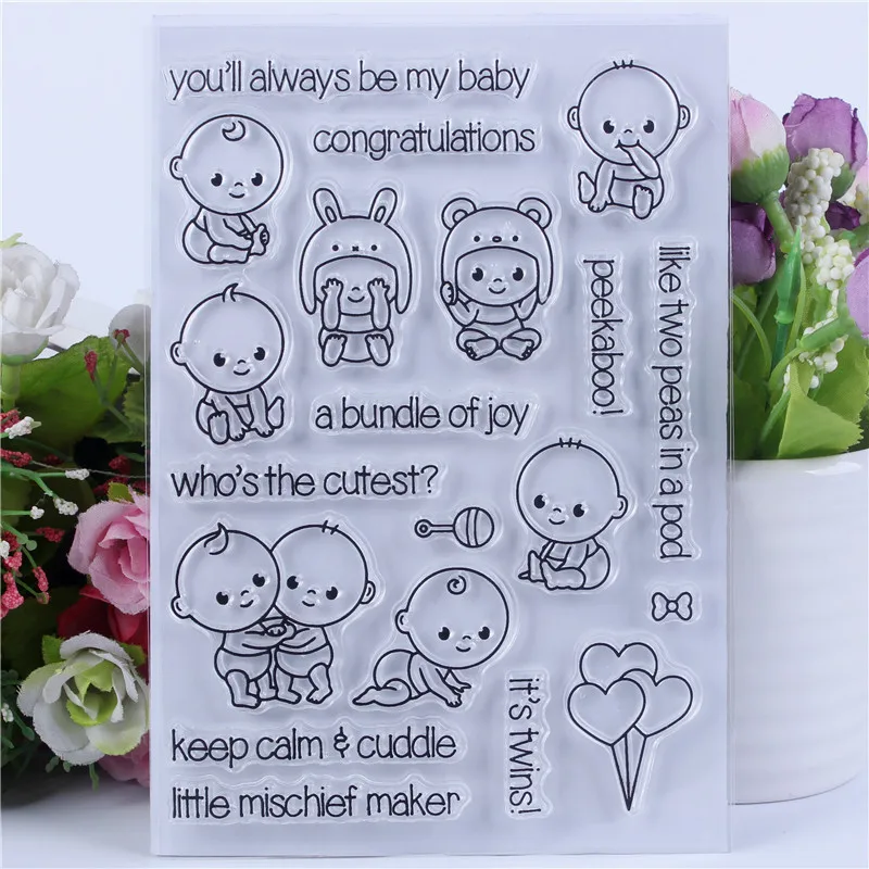 

Cute Transparent Clear Silicone Stamps for DIY Scrapbooking Card Making diy photo album Decorative baby Text Stempel