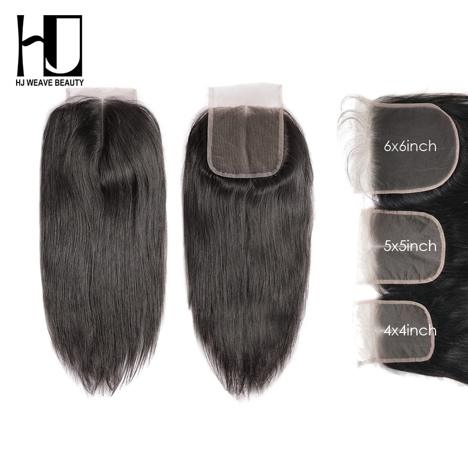 HJ WEAVE BEAUTY 5x5 6x6 кружево Закрытие перуанские прямые Remy человеческие волосы HD прозрачное кружево Закрытие швейцарское кружево бесплатная