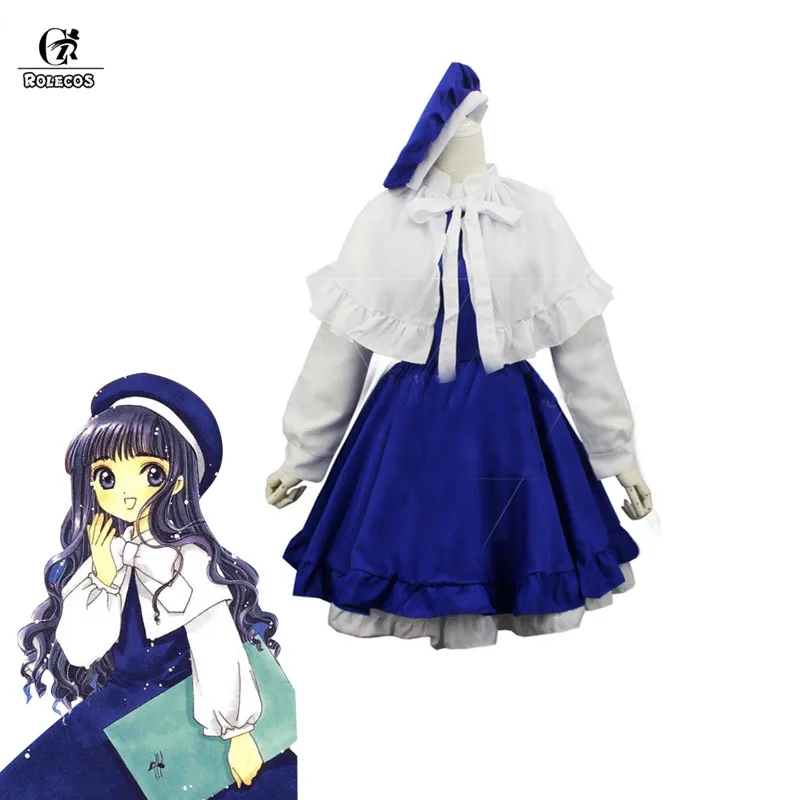 ROLECOS Cardcaptor Сакура аниме косплей Tomoyo Daidoji костюм родитель-ребенок платье морская