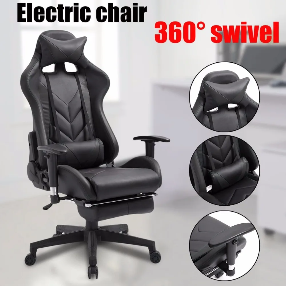 

2019 Racing Gaming Office Chair Computer Desk 360 Degree Chair Adjustable Seat Armrests Height Backrest Recline Retractable Leg