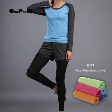 

ONNPNNQ Blue Yoga Set Breathable Reflective back Full Shirt+Leggings Fitness Gum Sport Wear for Woman Tracksuits Running Set