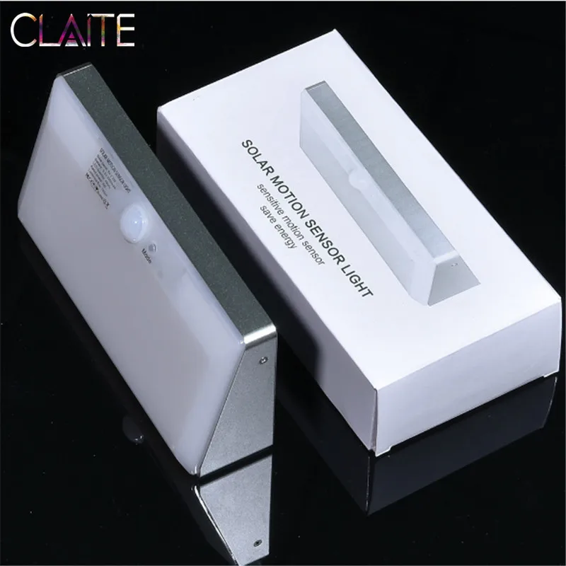 

CLAITE 48 LED Solar Light Human Infrared PIR Motion Sensor Wall Lamp Outdoor Waterproof Security Garden Lamp for Pathway