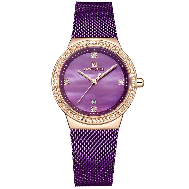 NAVIFORCE женские часы модные кварцевые женские часы Топ люксовый бренд Дата повседневные водонепроницаемые наручные часы подарок для девушки жены женщины - Цвет: RGPE