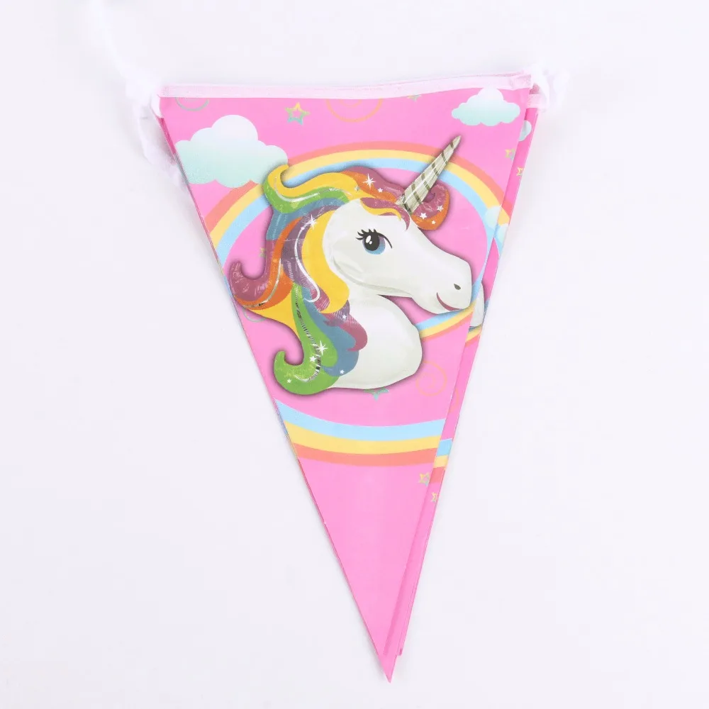 1 Pack Unicorn Bendera Spanduk Kertas Kartun Bendera Untuk Baby